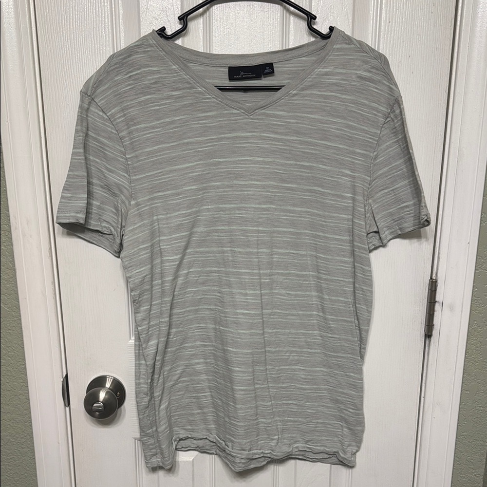 Marc Anthony Striped V-Neck Shirt